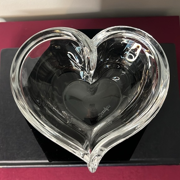 Orrefors Crystal Glass Vintage Heart Trinket Jewelry Dish Bowl - Picture 4 of 7